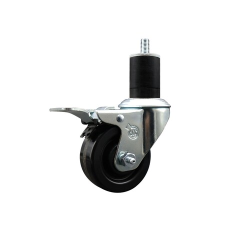 Service Caster 3'' SS Phenolic Swivel 1-3/4'' Expanding Stem Caster Total Lock Brake SCC-SSEXTTL20S314-PHS-134